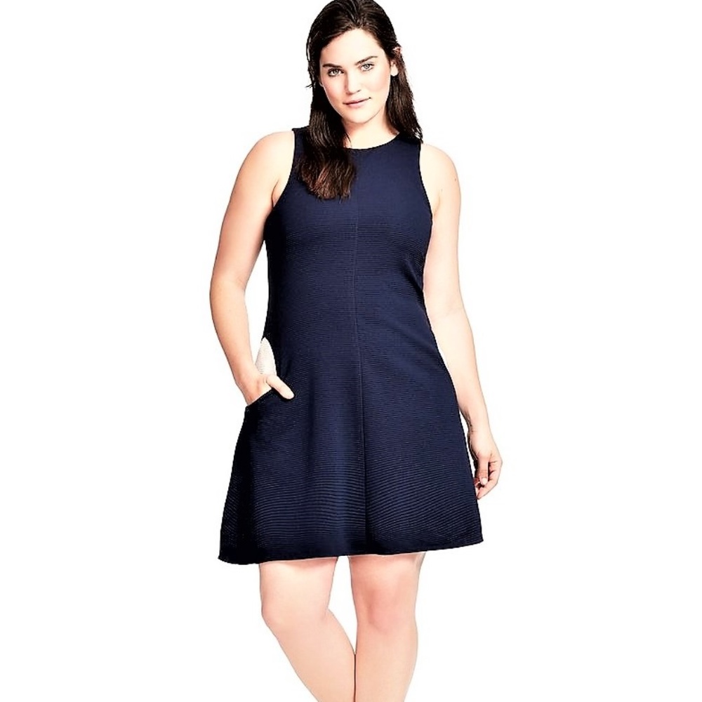 HUTCH Navy and White A LIne Dress Sz 18w